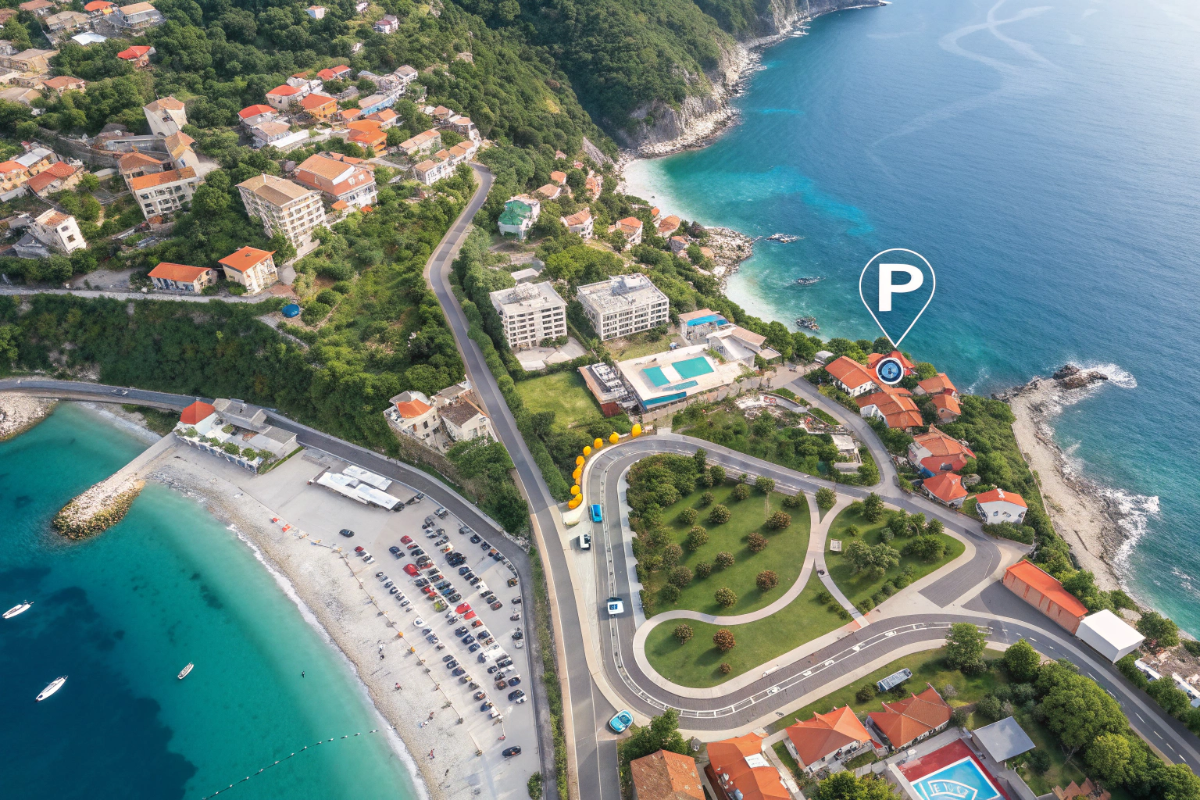 Mappa illustrata dei parcheggi a Maiori